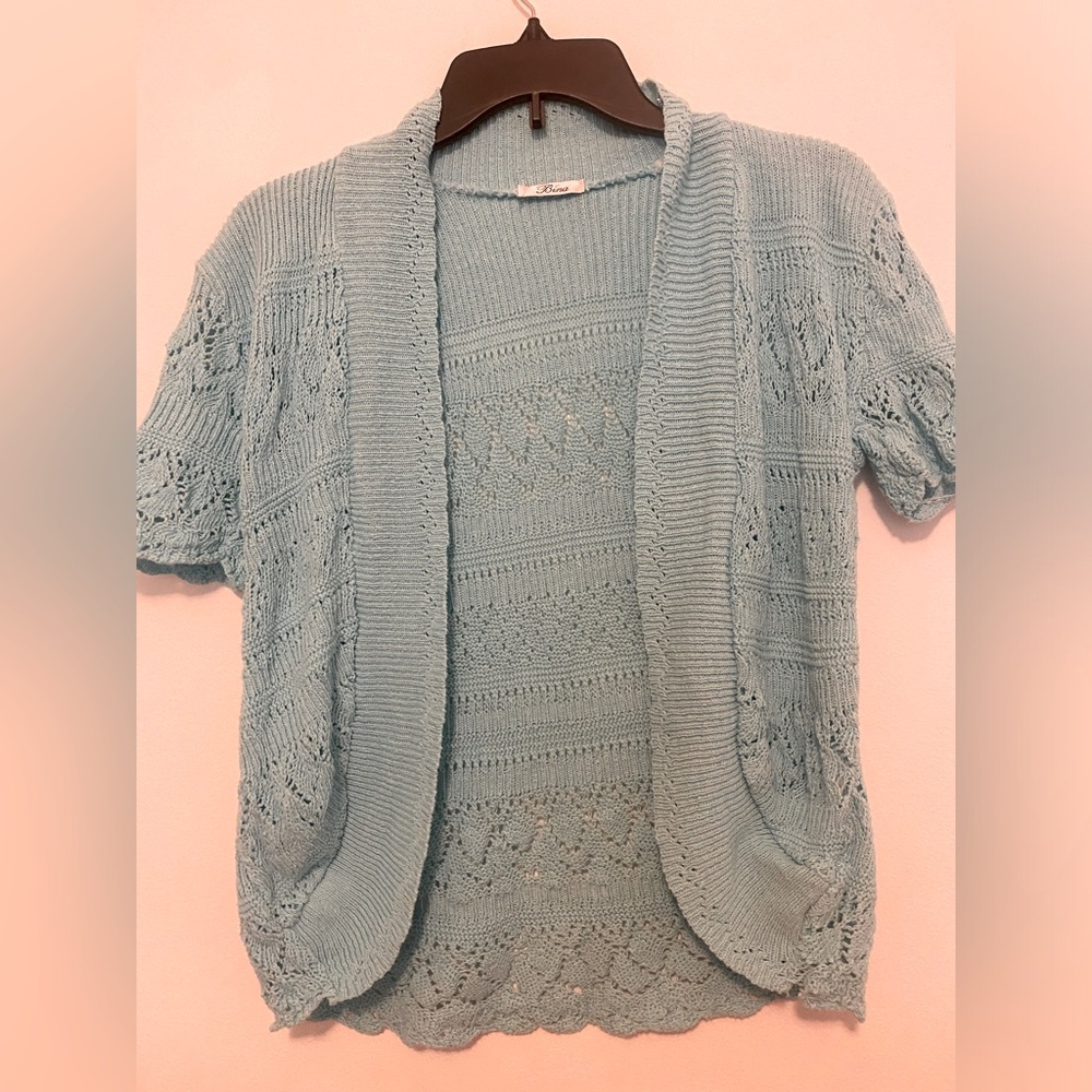 Bina Bohemian Knitted Sea Green Cardigan S